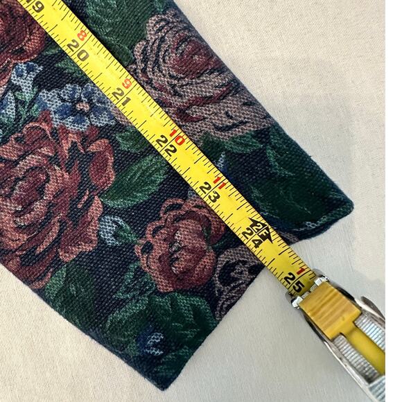 Handmade Floral Print Denim Dark Cabbage Rose Woman’s Jacket Very Good Condition - Picture 8 of 9